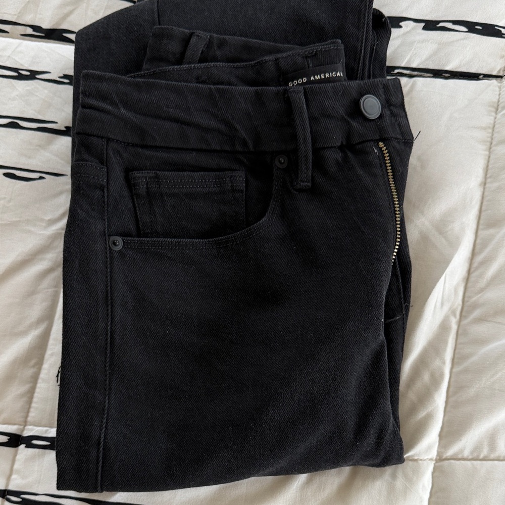Good American Dark Denim Pants with Zipper